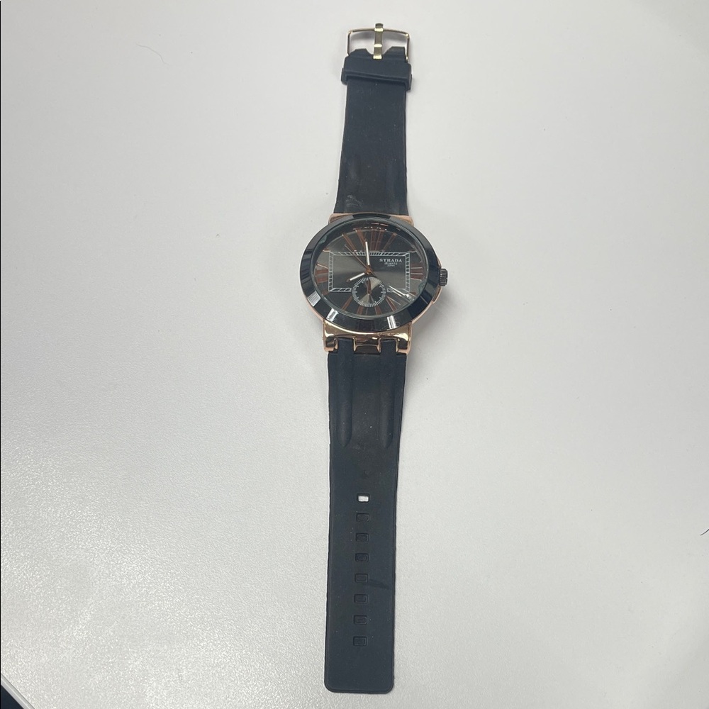 Strada Black and Rose Gold Men's Watch
